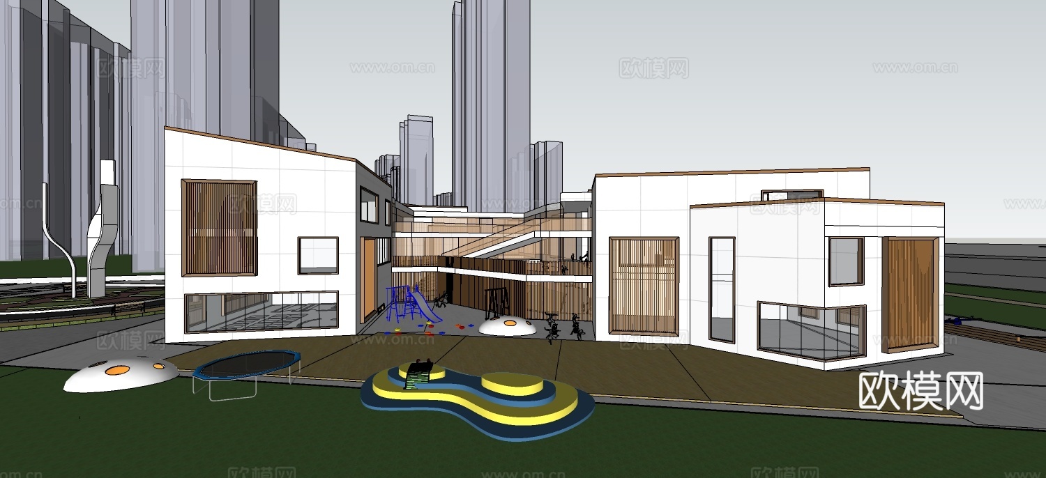 现代幼儿园su模型下载下载（渲染图3）