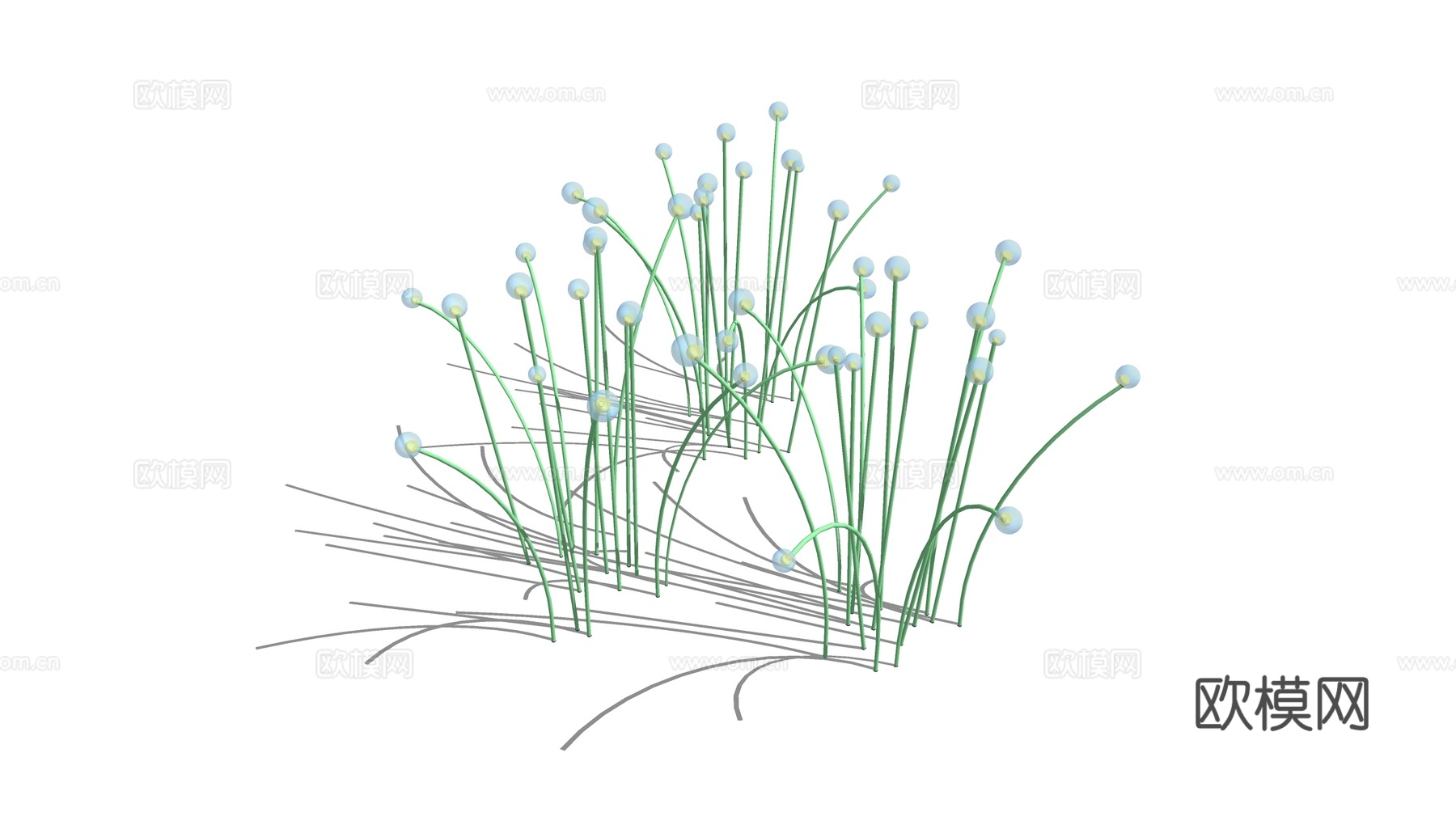 现代植物雕塑小品su模型下载