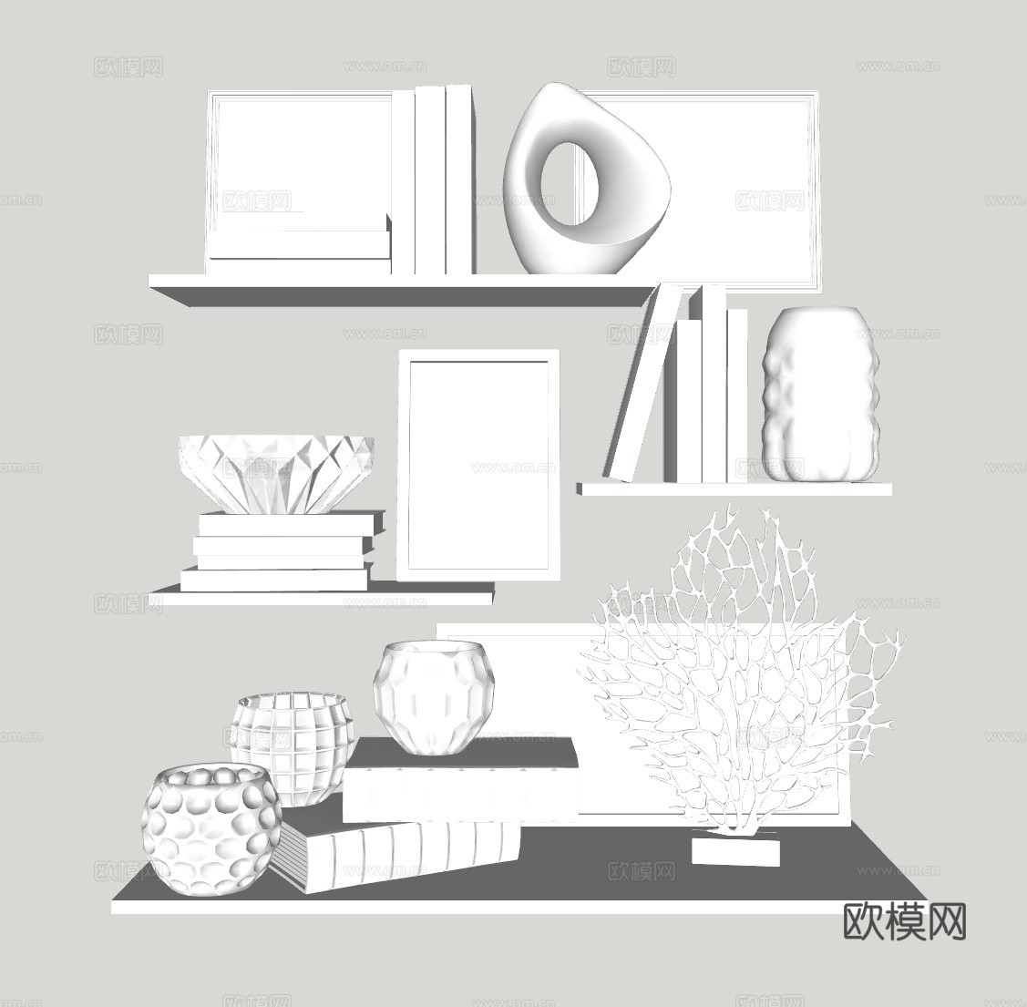 现代装饰画雕塑摆件su模型下载