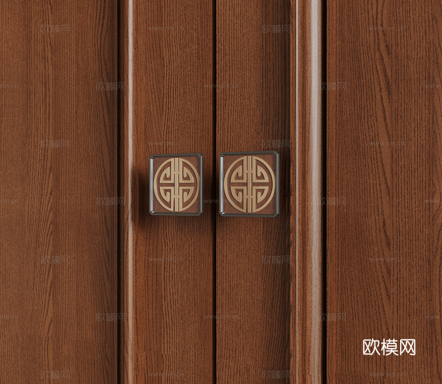 07新中式柜门拉手 门把手3d模型