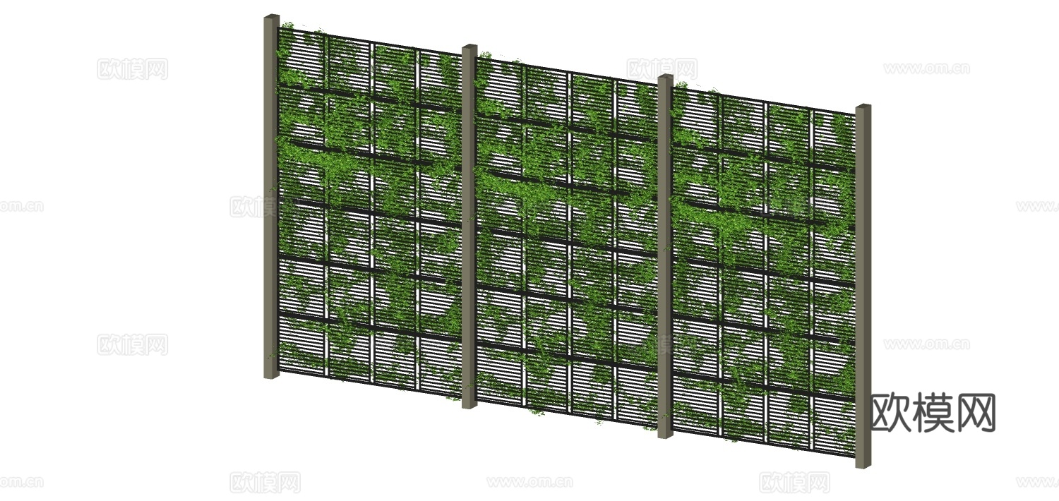 现代植物墙su模型下载