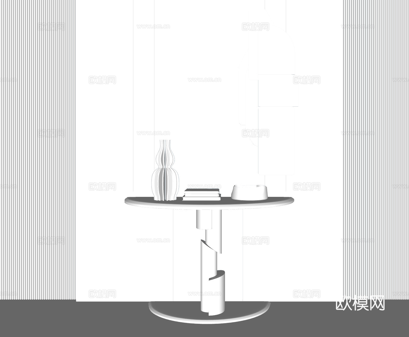 现代轻奢玄关端景台su模型下载