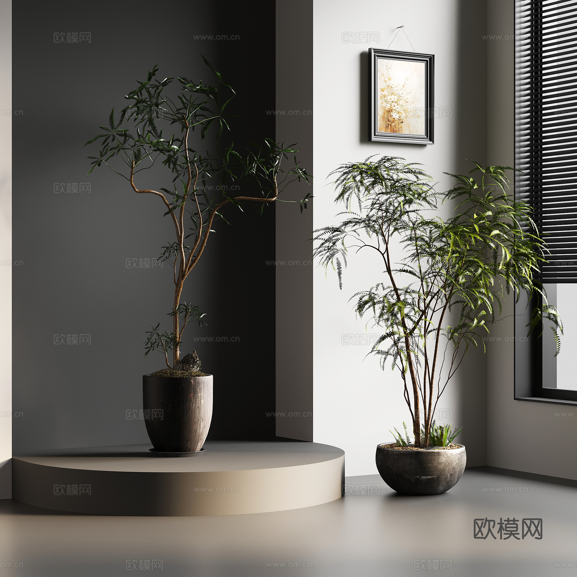 26中古风植物 绿植 盆栽3d模型