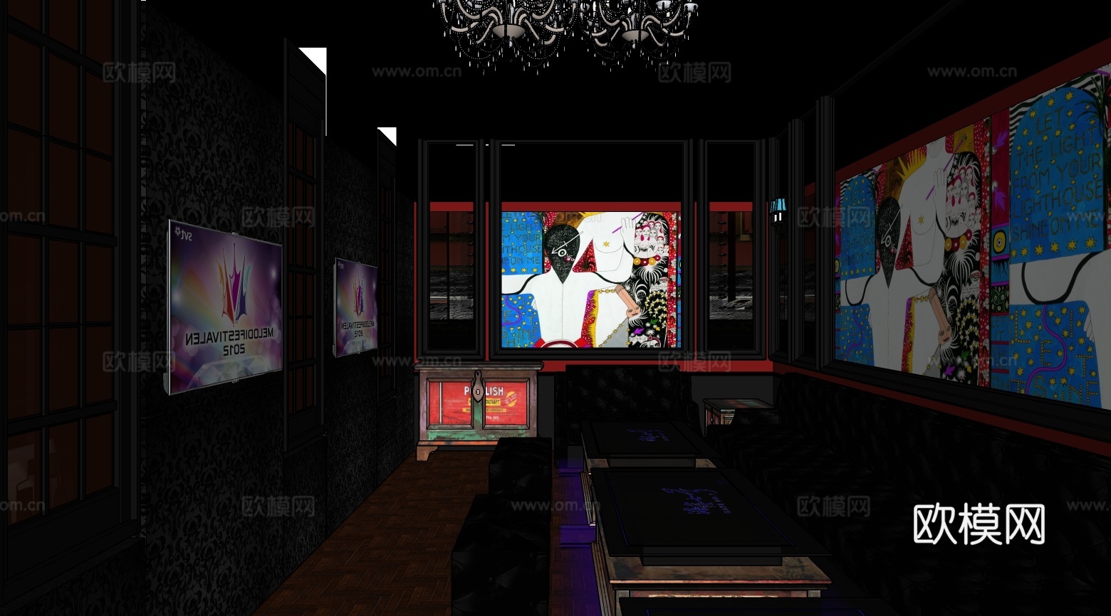欧式酒吧su模型下载下载（渲染图2）