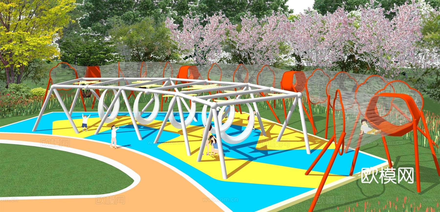 现代儿童游乐场su模型下载下载（渲染图5）