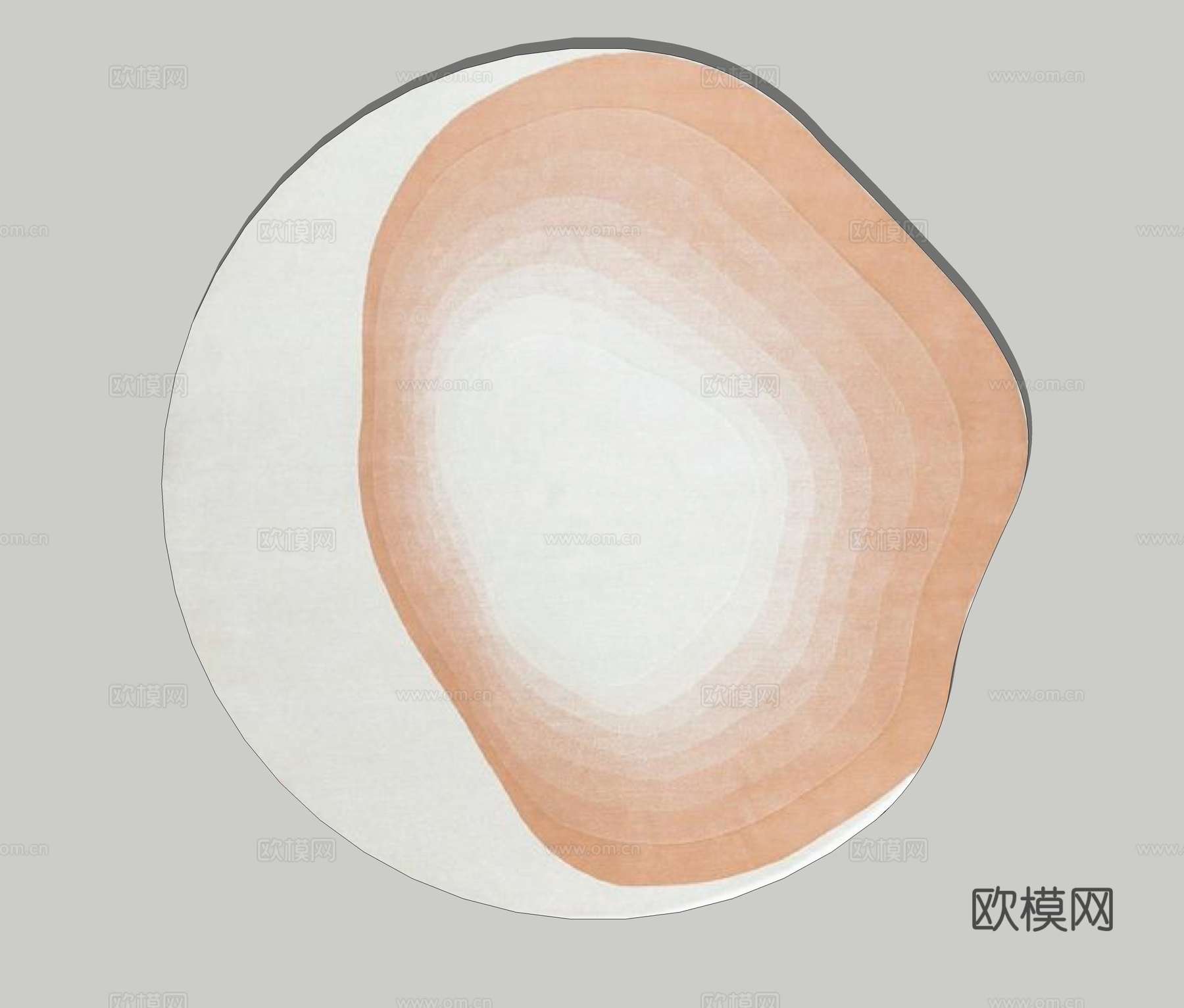 现代圆形艺术地毯su模型下载