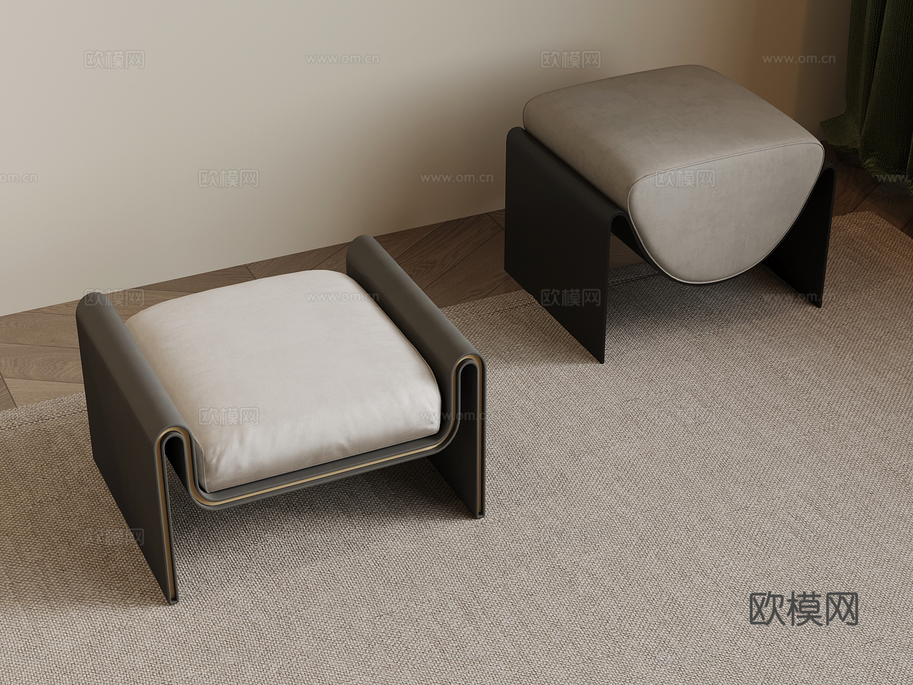 28现代沙发凳 矮凳3d模型