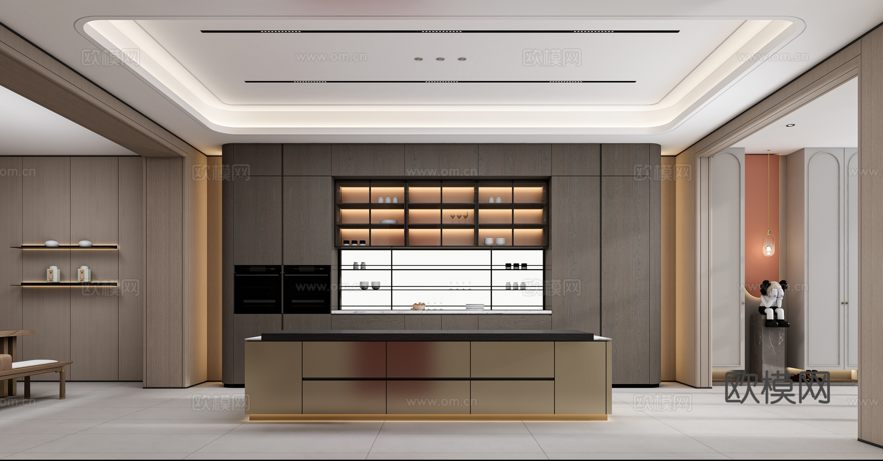 全屋定制展厅橱柜岛台3d模型