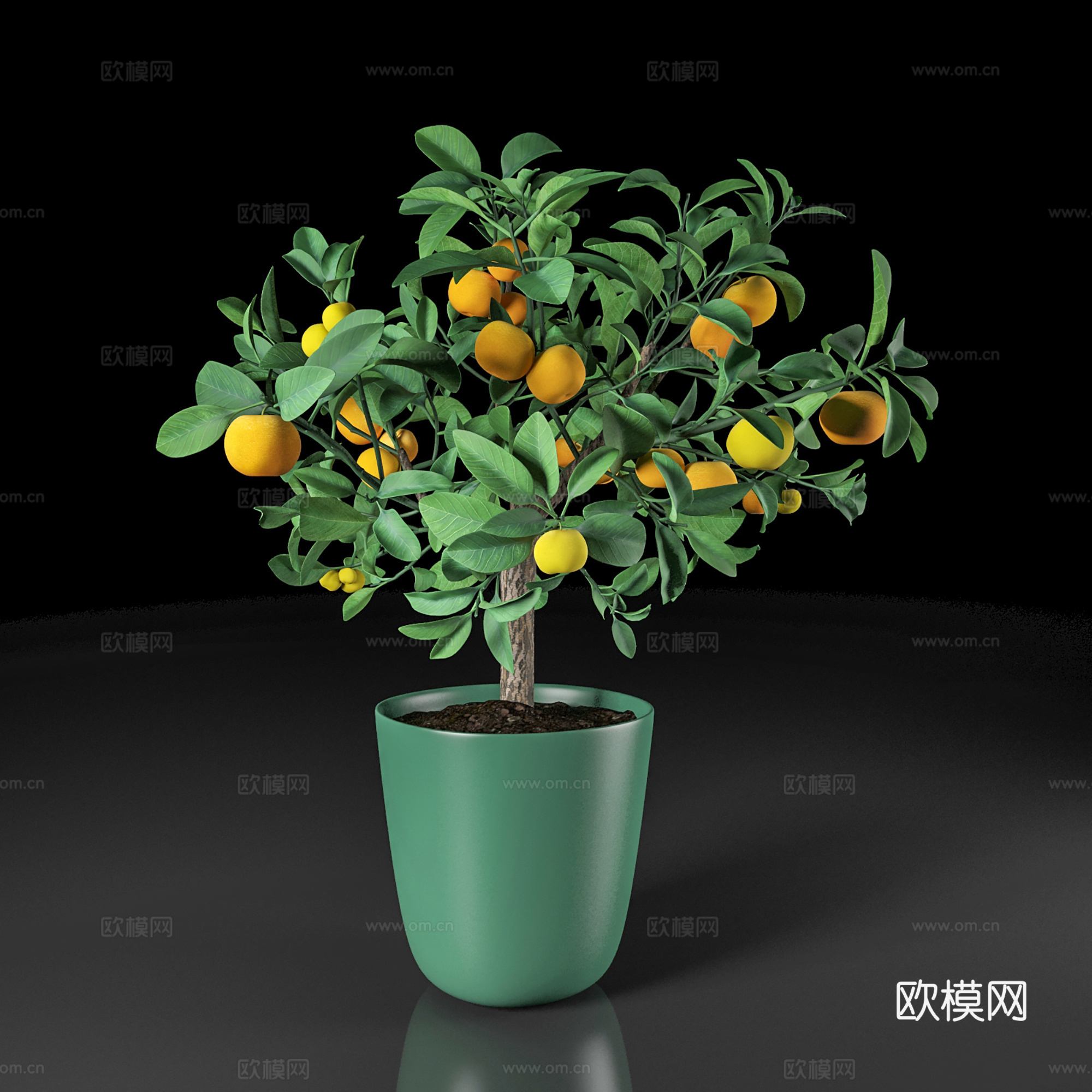 现代盆景  绿植盆栽3d模型