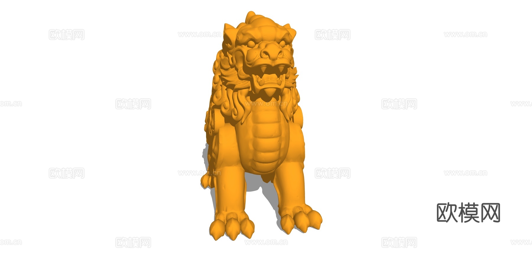 现代麒麟雕塑小品su模型下载