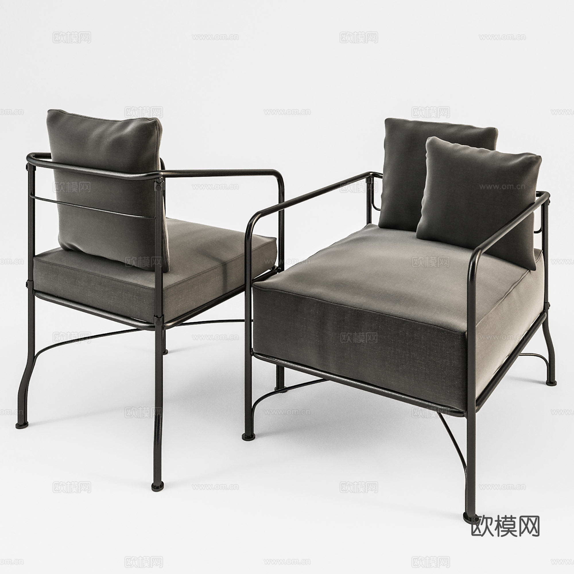 现代休闲椅 布椅 书椅  单椅3d模型