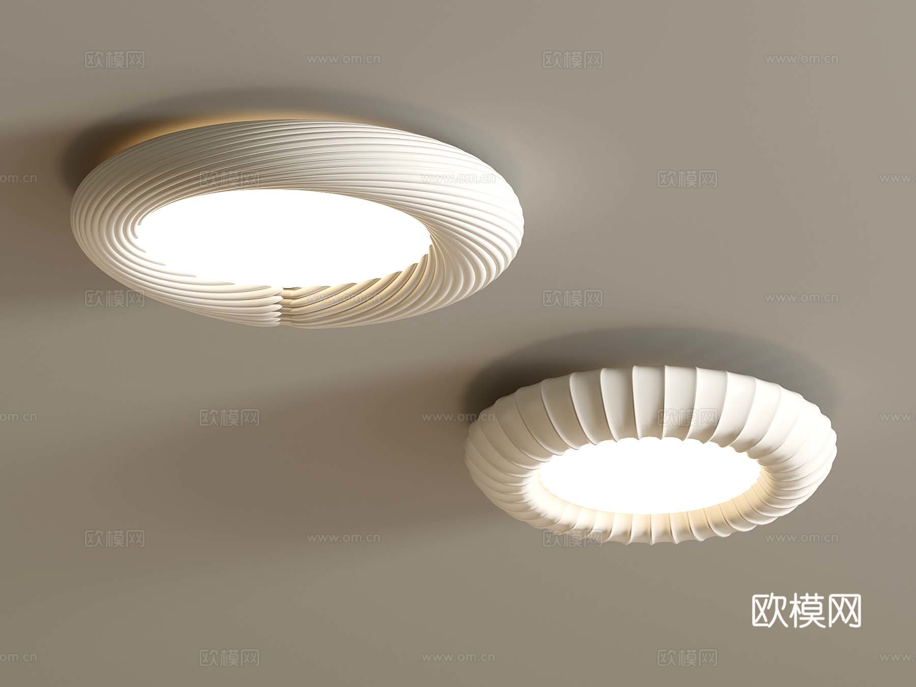 25法式奶油风吸顶灯3d模型