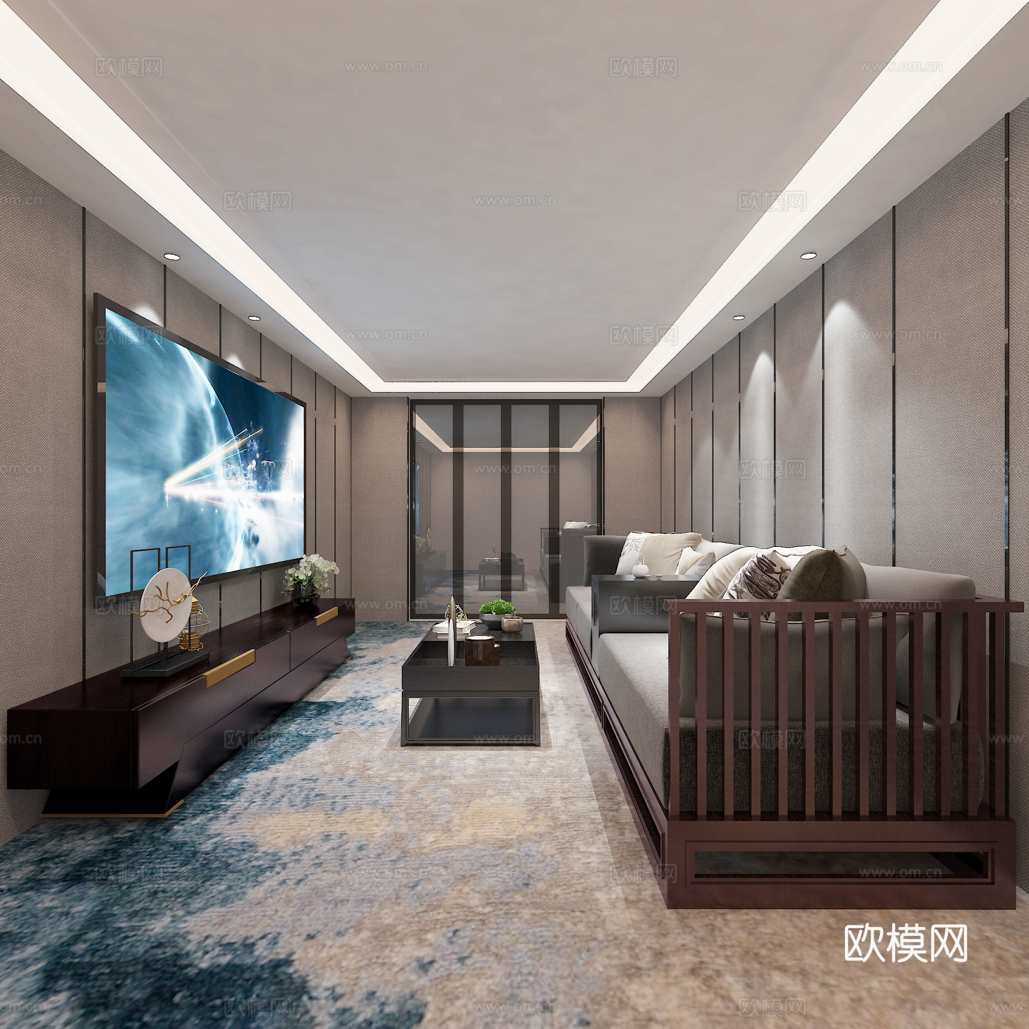 新中式地下影音3d模型