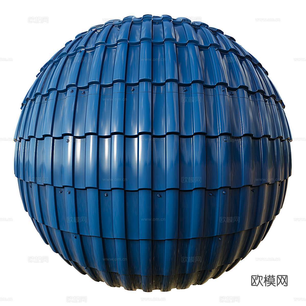 现代金属瓦 彩钢瓦材料3d模型