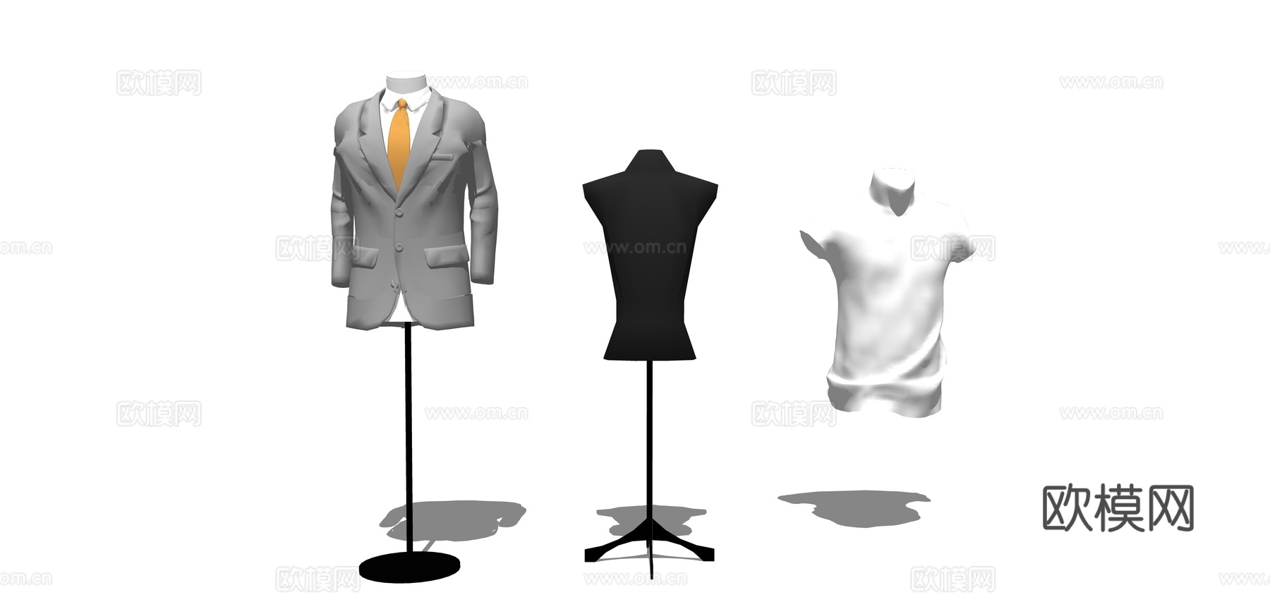 现代服装店模特su模型下载