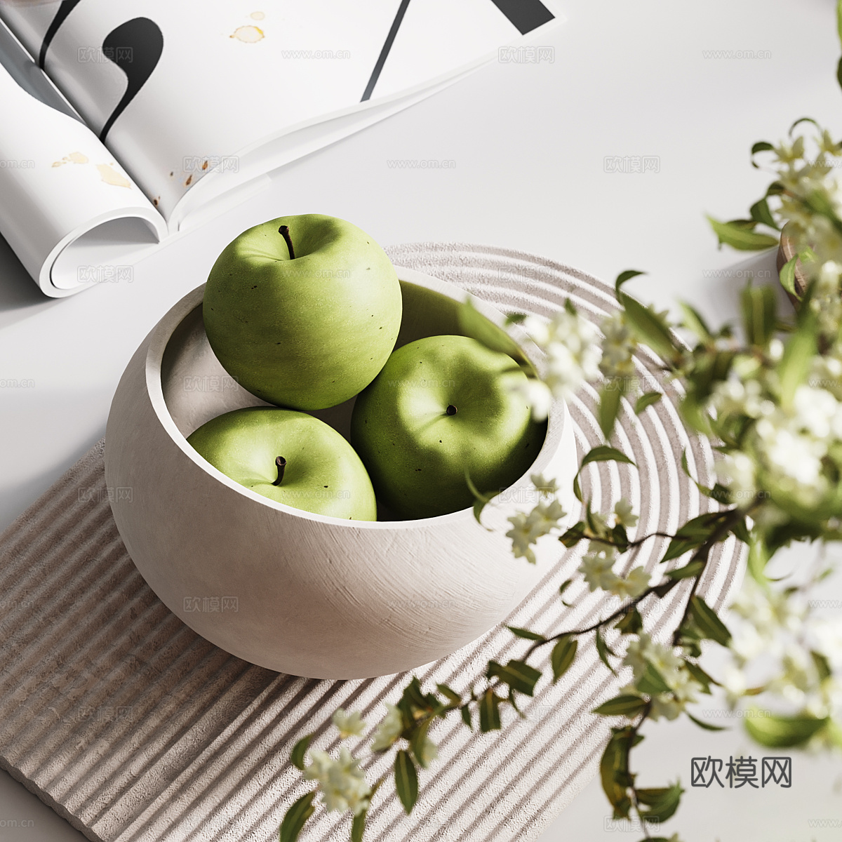 现代意式饰品摆件组合3d模型