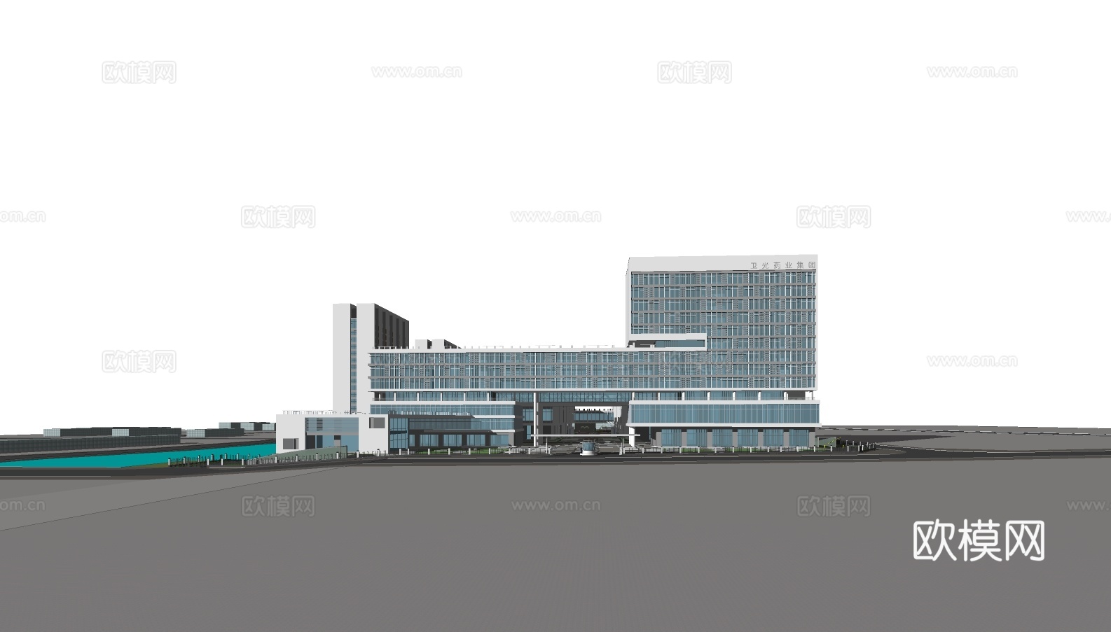 现代办公楼su模型下载