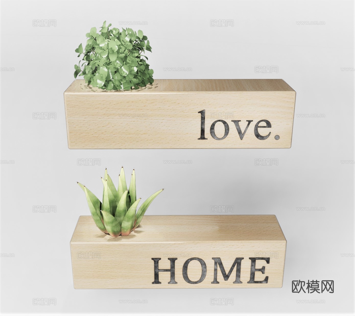 北欧多肉植物盆栽su模型下载
