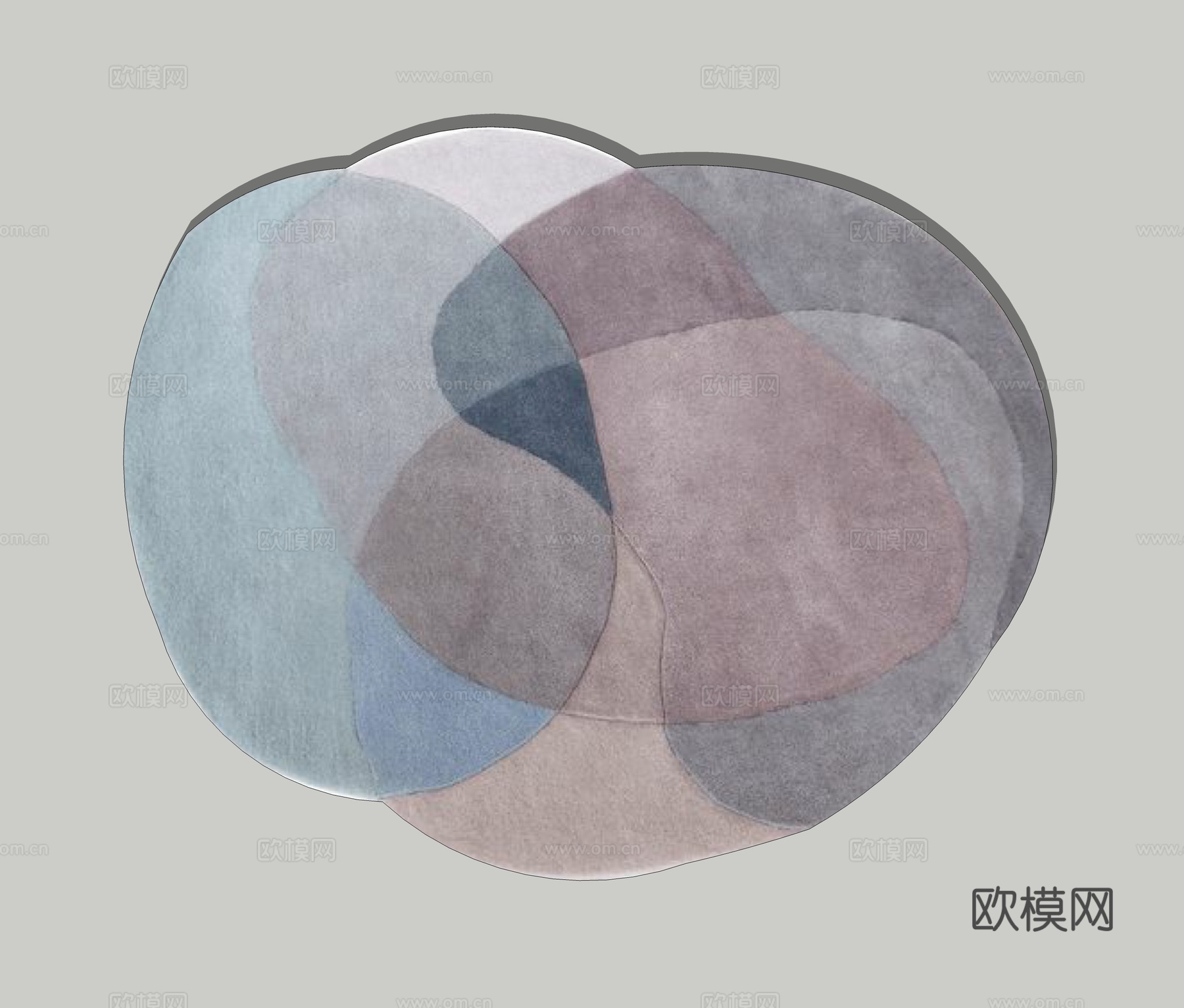 现代艺术地毯su模型下载