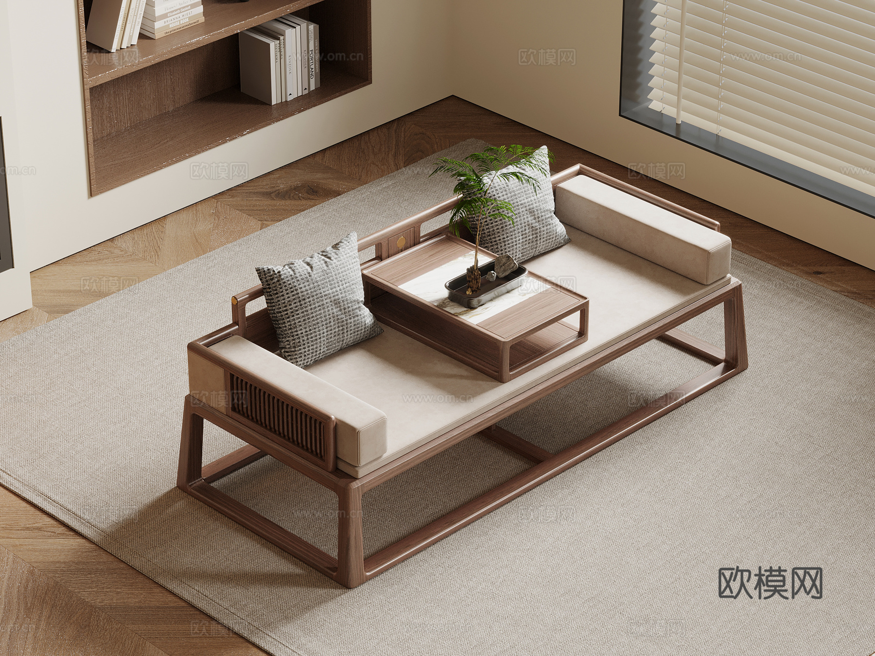 011新中式罗汉床3d模型