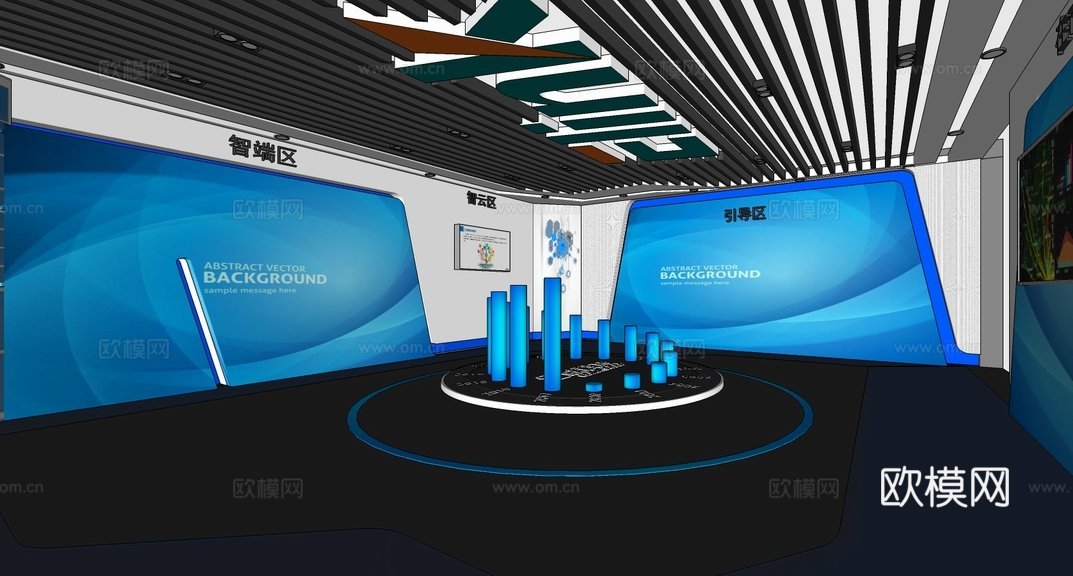 现代科技展览馆su模型下载