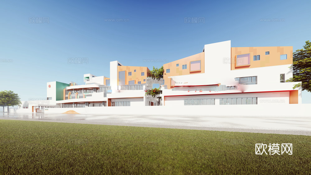 现代幼儿园su模型下载下载（渲染图3）
