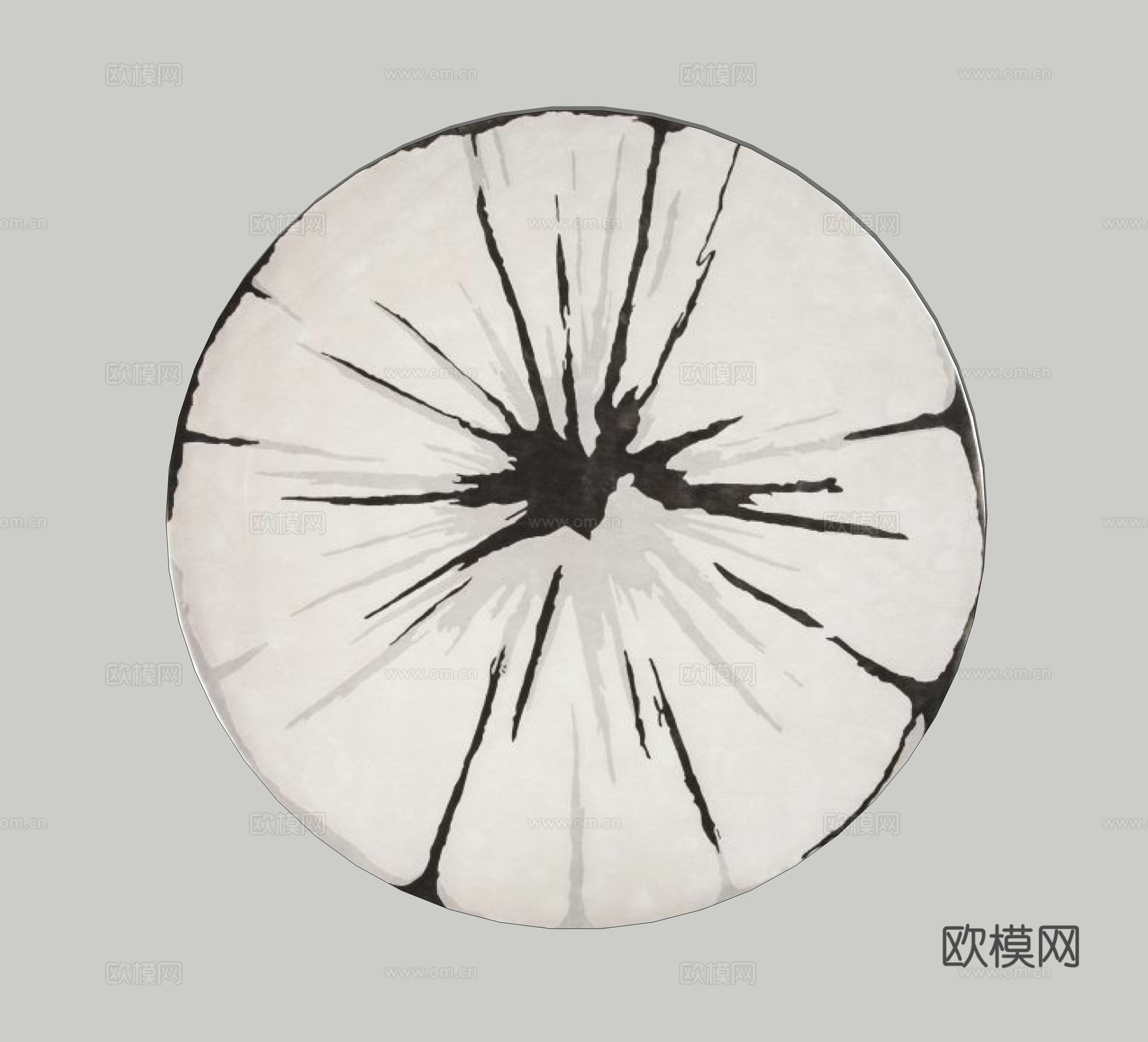 现代圆形艺术地毯su模型下载