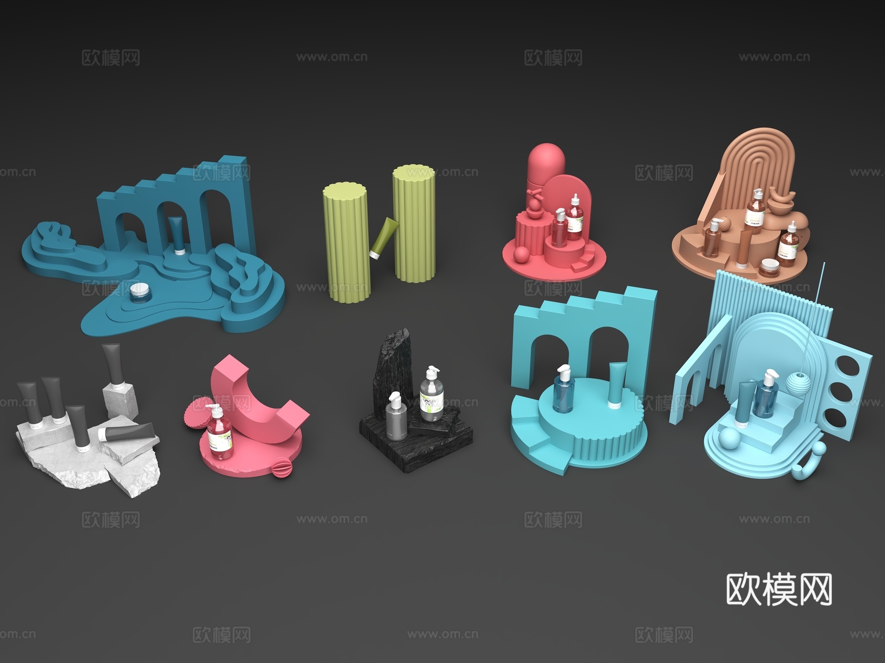 产品展示 电商场景 产品场景 美容产品 美容场景 科技场景3d模型