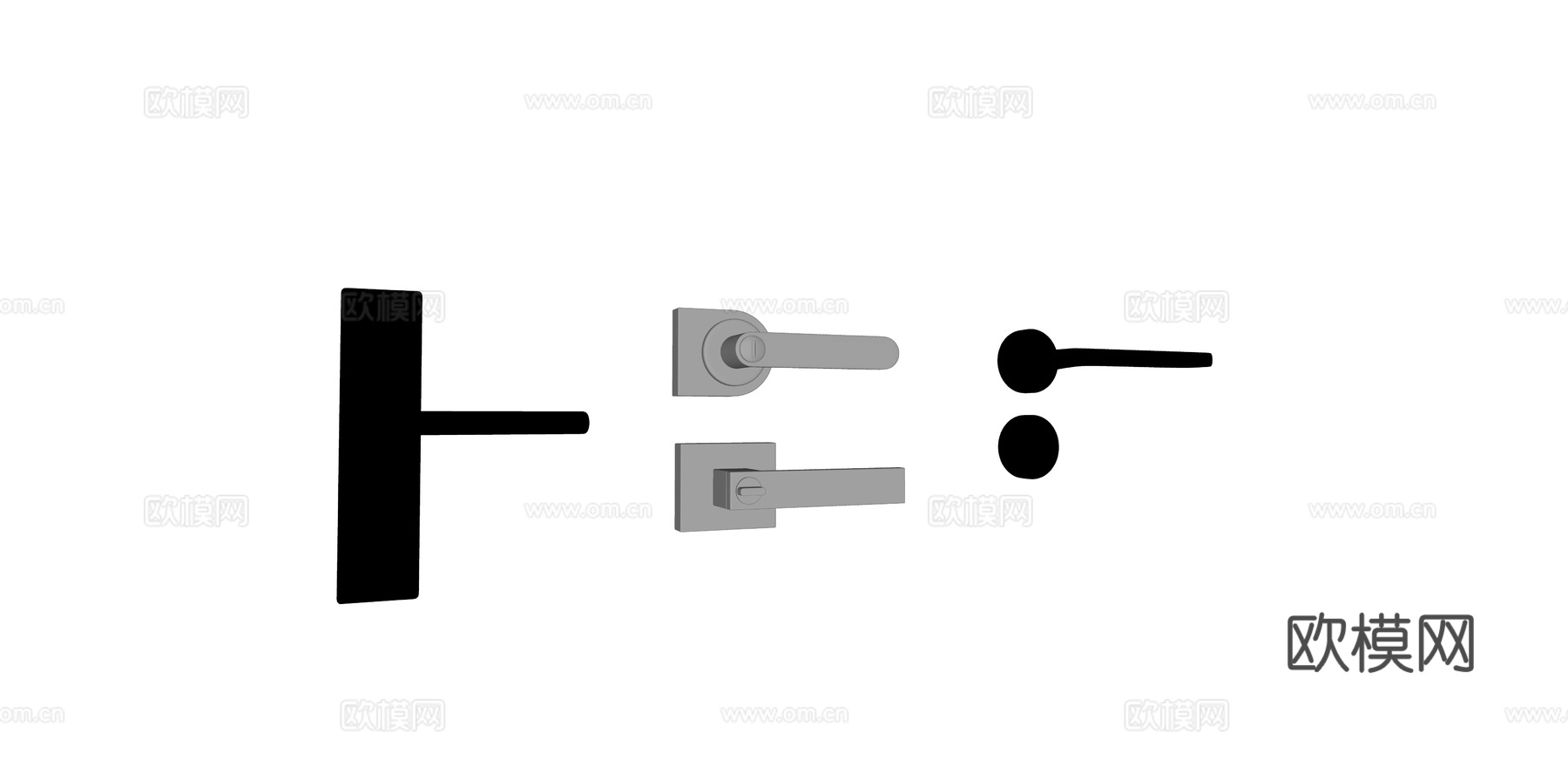 门把手 不锈钢门把手su模型