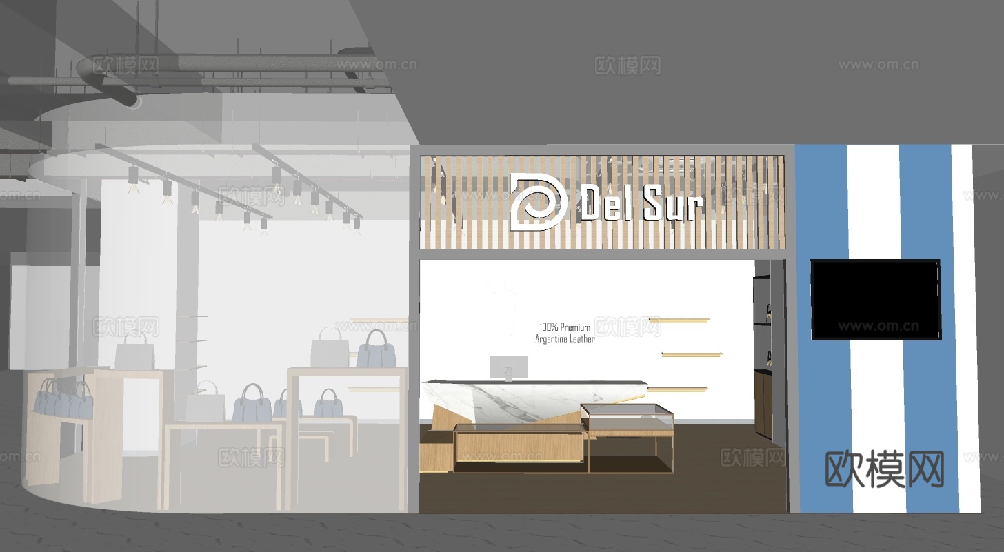 现代手提包专卖店su模型下载