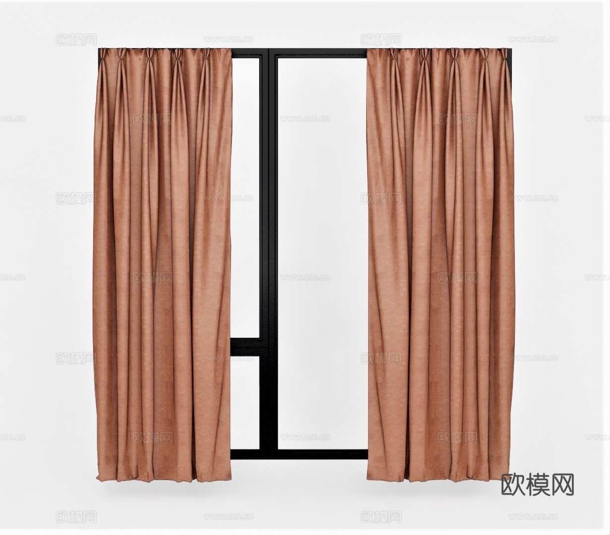现代纱窗窗帘su模型下载