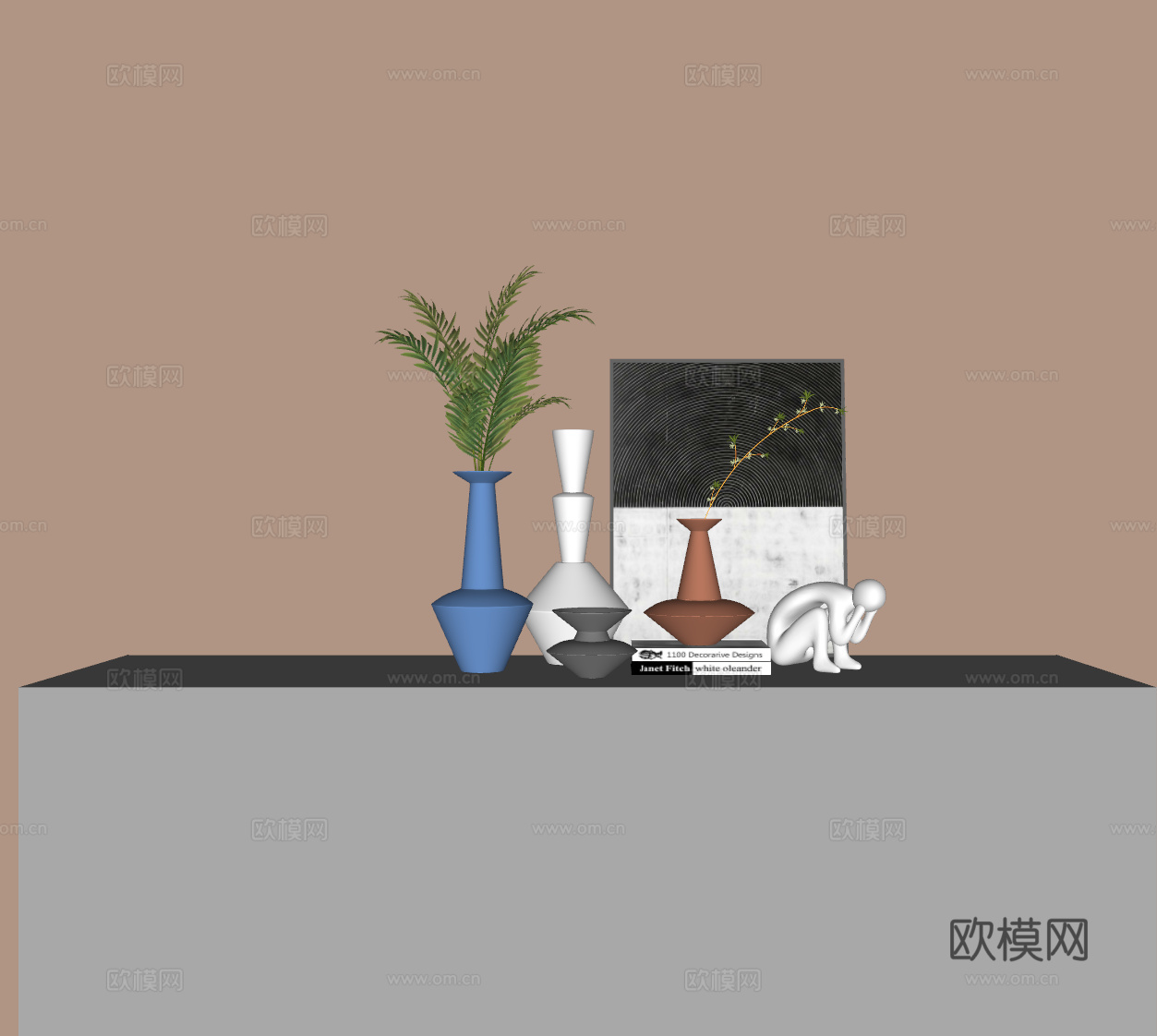 现代装饰摆件su模型下载
