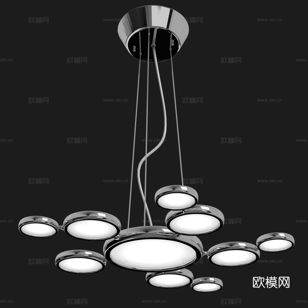 现代吊灯 创意吊灯 圆环吊灯3d模型