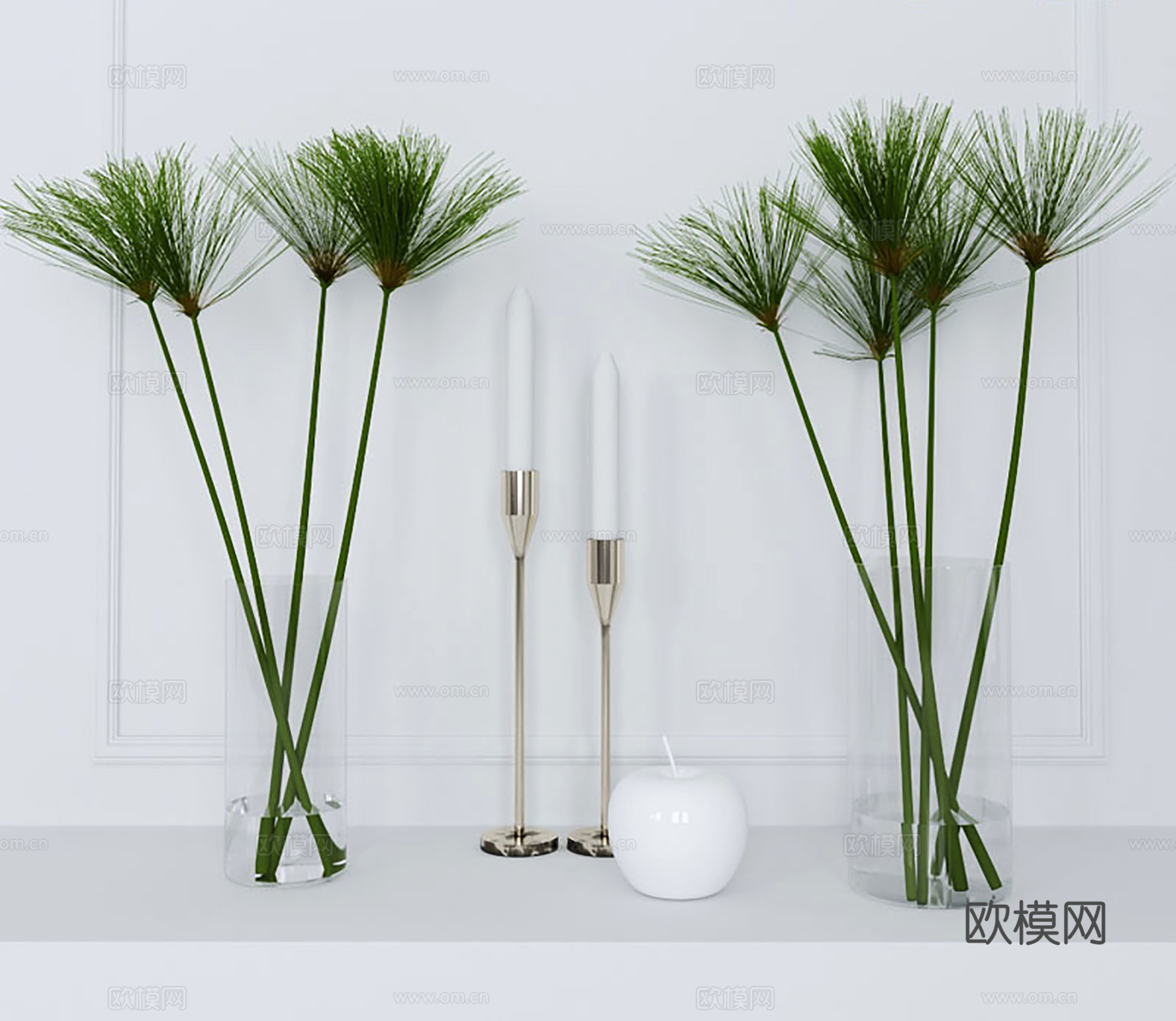 现代盆景  绿植盆栽 花瓶花艺3d模型