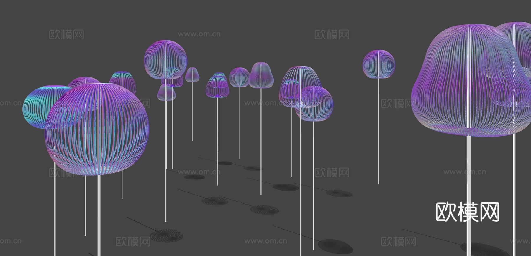 现代装置灯户外灯su模型下载