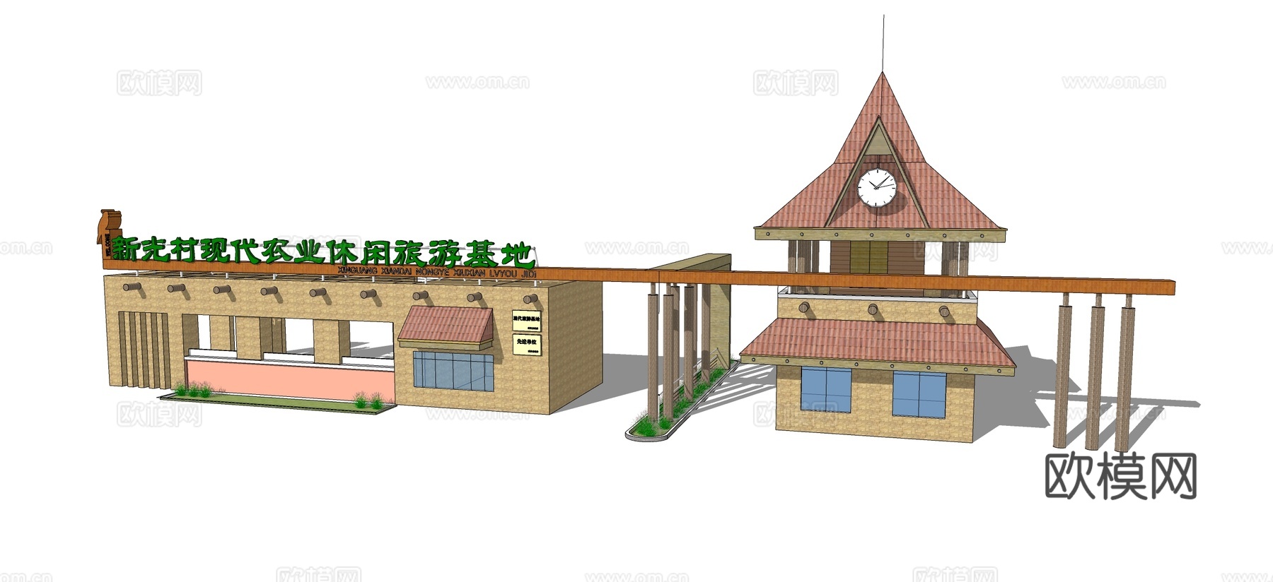 欧式大门门头su模型下载