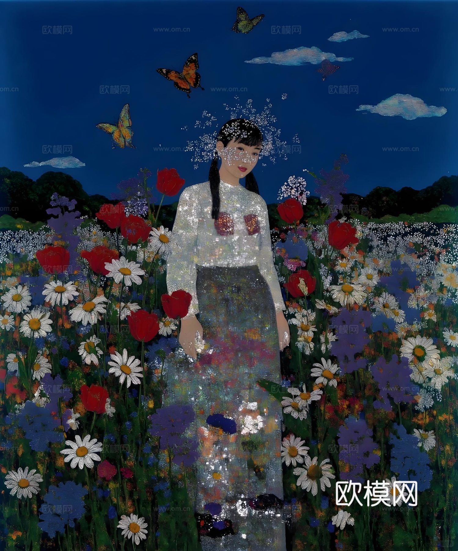 艺术时尚现代挂画下载（渲染图1）