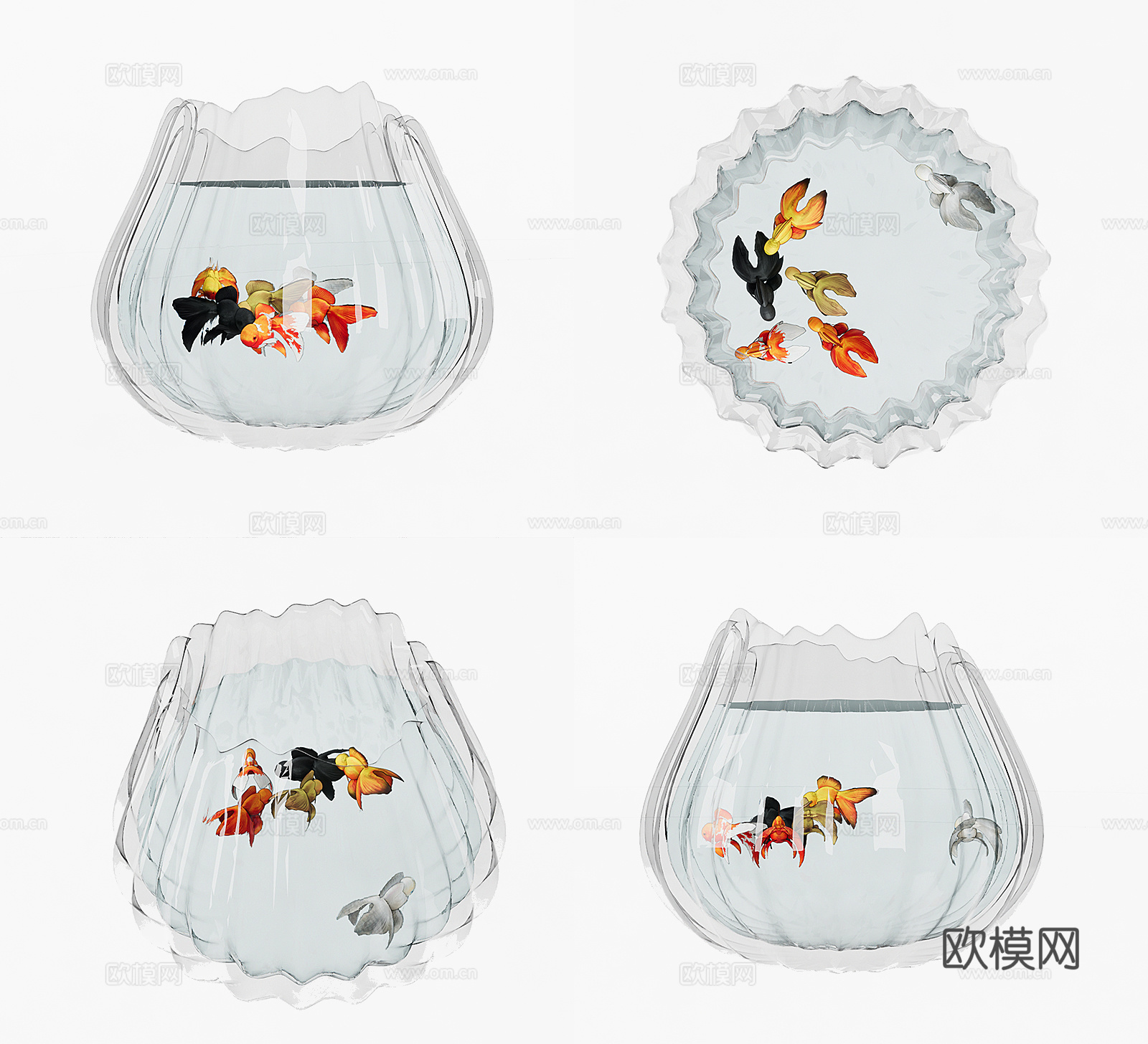 现代玻璃鱼缸su模型下载