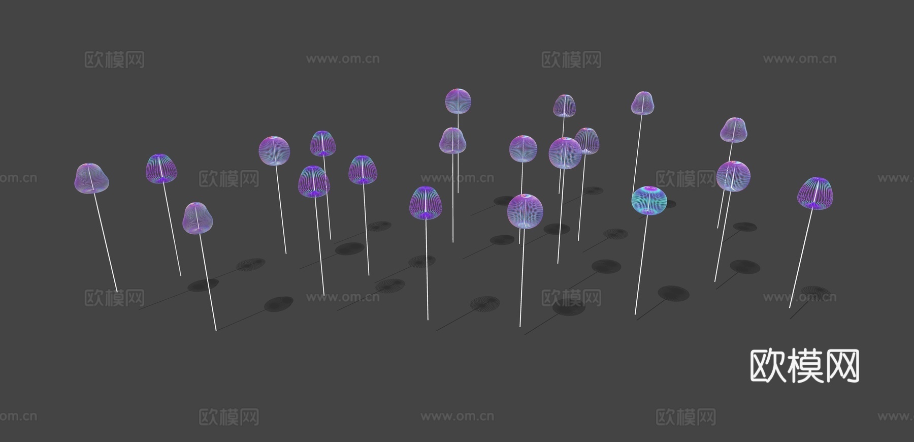 现代装置灯户外灯su模型下载