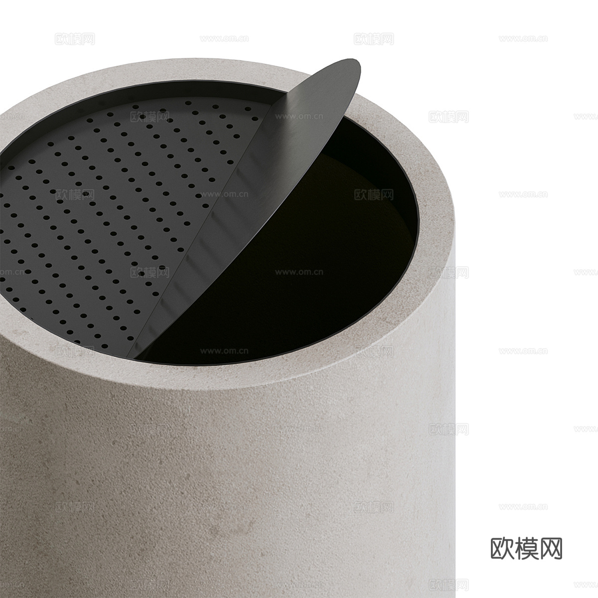 现代意式 AIRA 户外垃圾桶3d模型