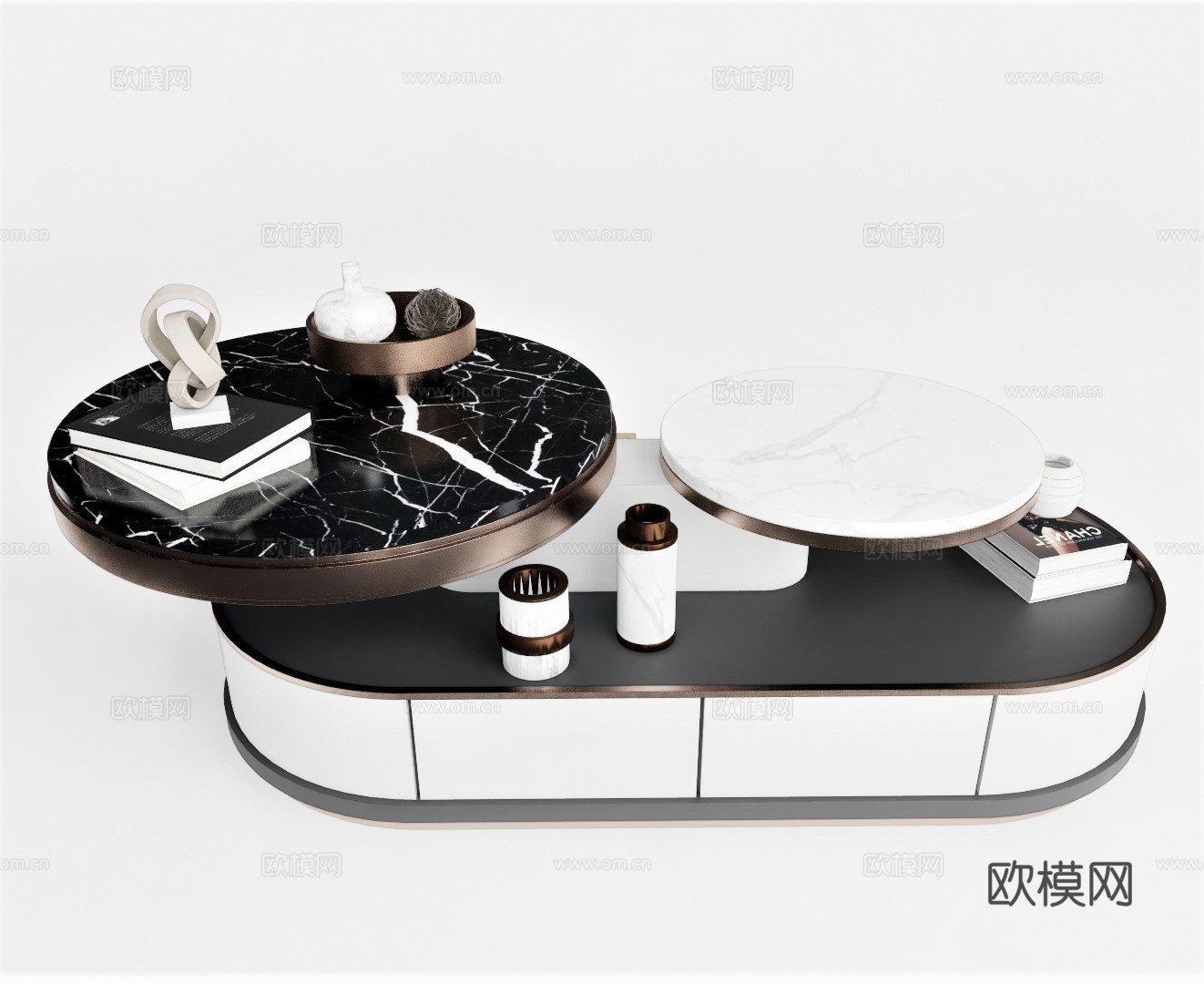 现代组合茶几su模型下载