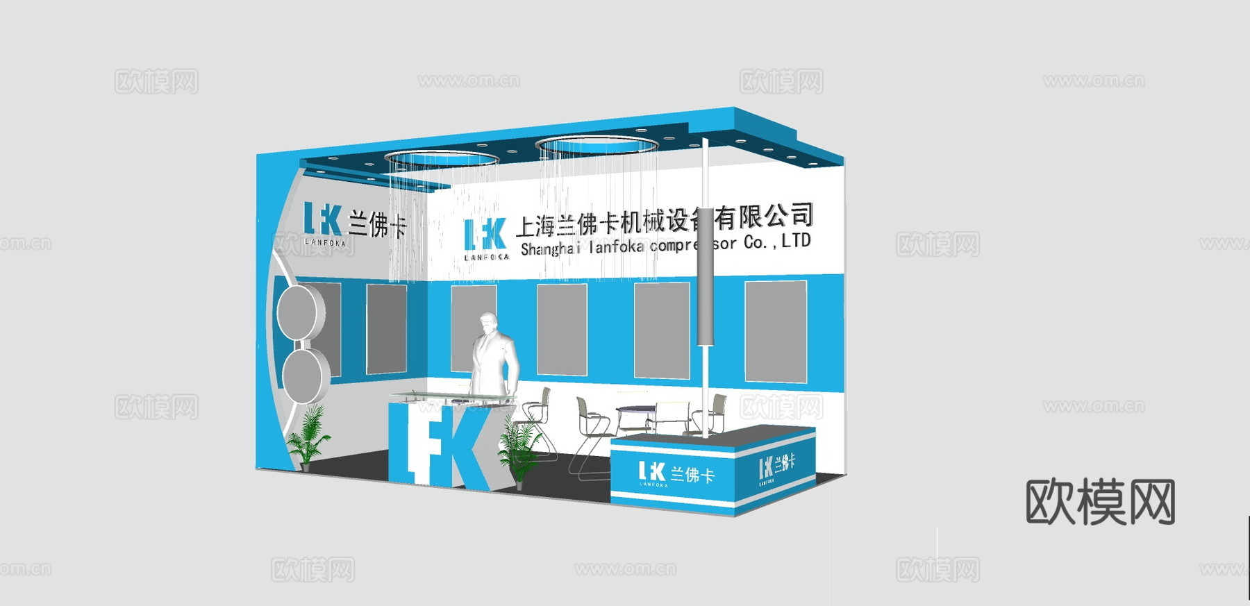现代商业展会su模型下载