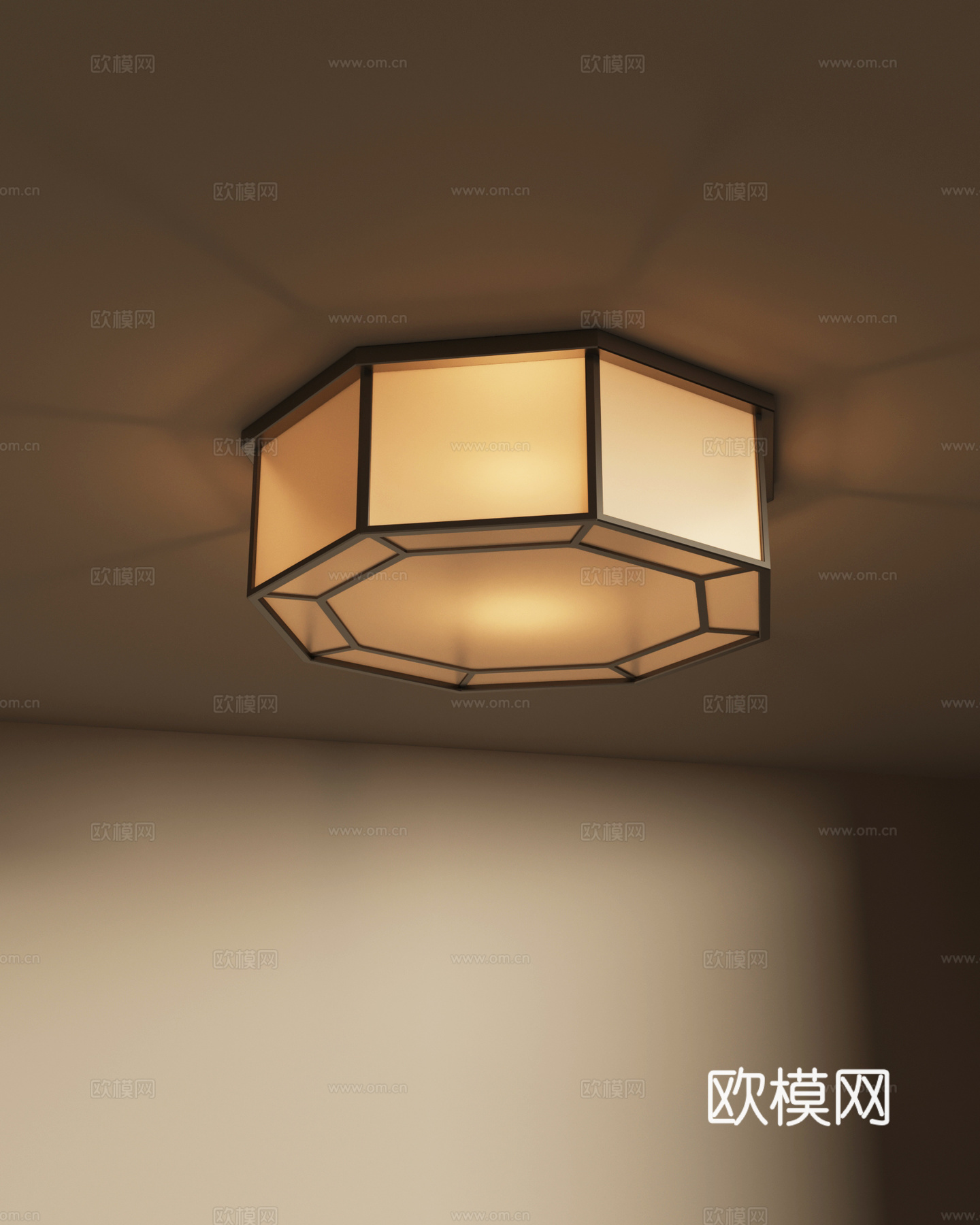 12吸顶灯 复古风吸顶灯3d模型