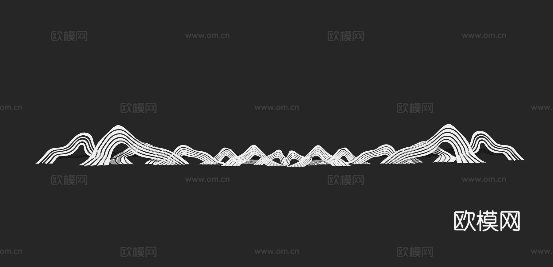 现代假山景观小品su模型下载
