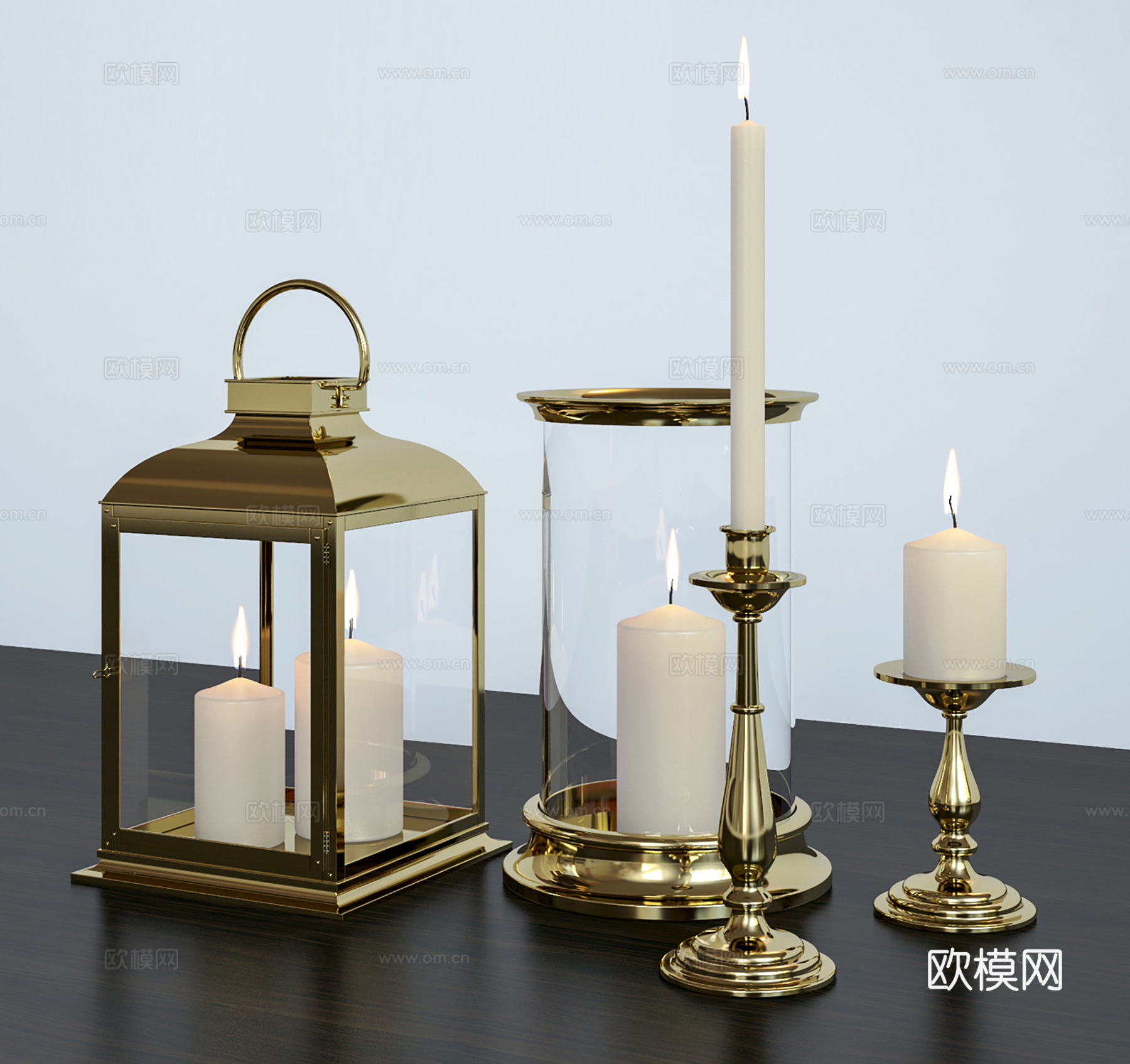 现代饰品摆件 装饰品 烛台 地灯3d模型
