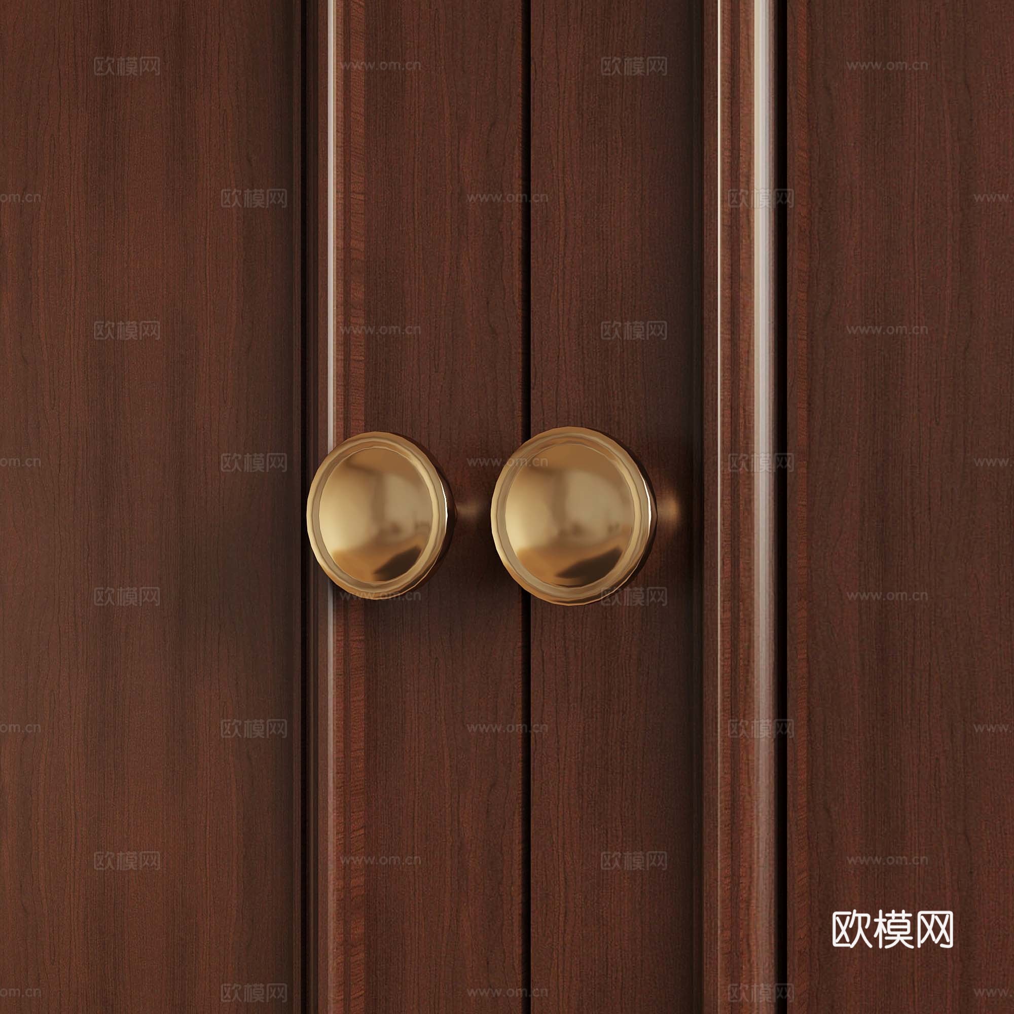 32现代法式柜门拉手 圆形把手su模型