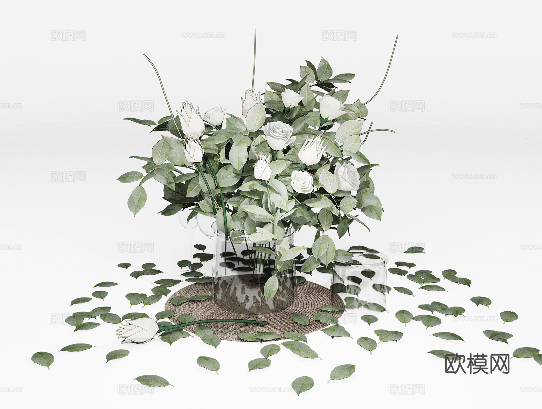 现代花瓶花艺su模型下载