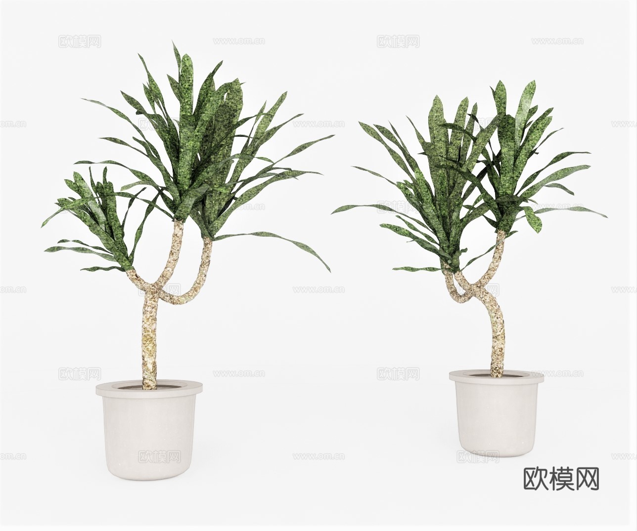 现代绿植盆栽su模型下载