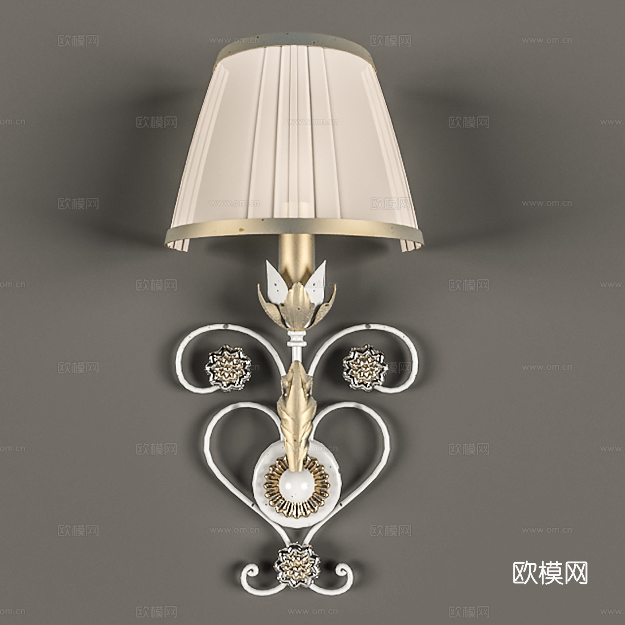 简欧壁灯 金属壁灯 床头灯 镜前灯3d模型