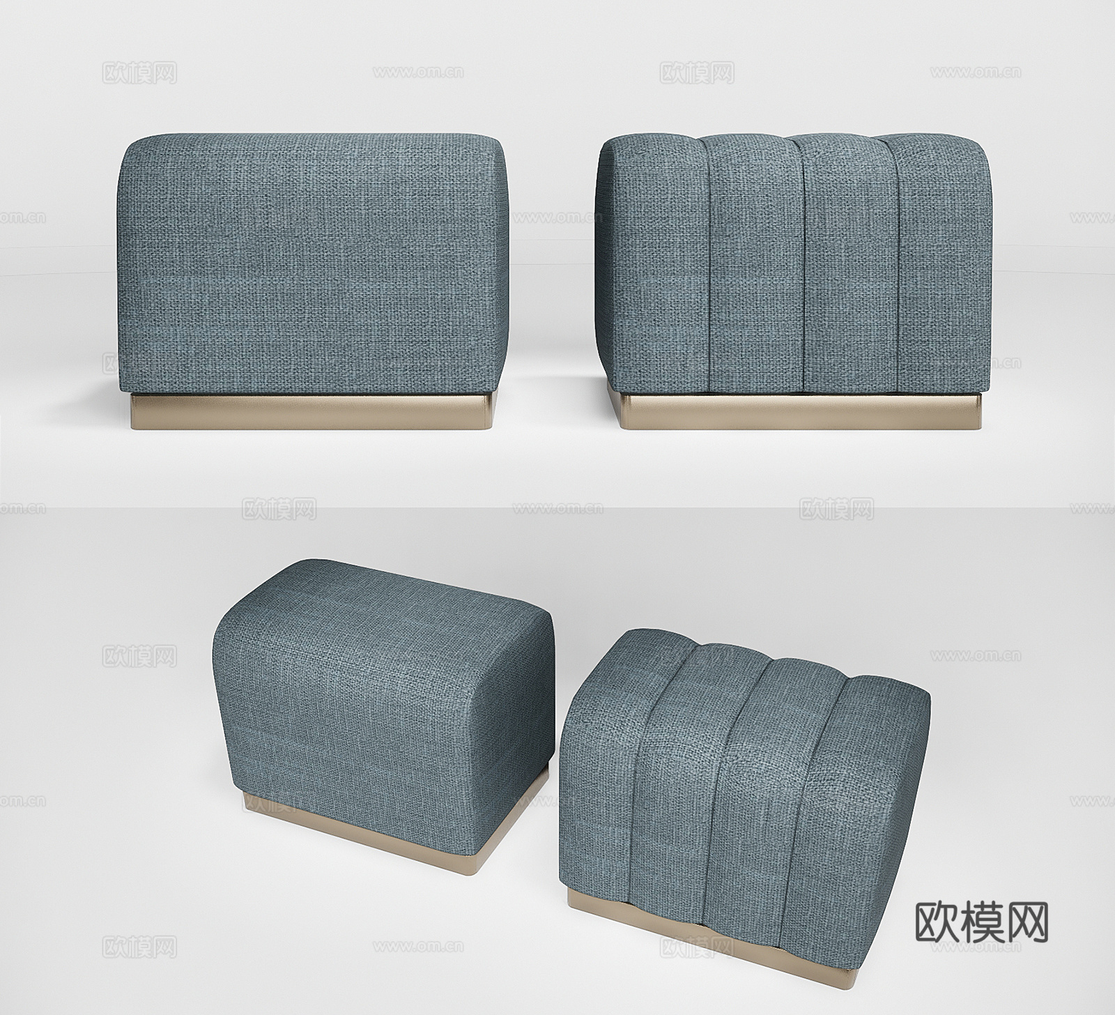 现代布艺脚踏su模型下载